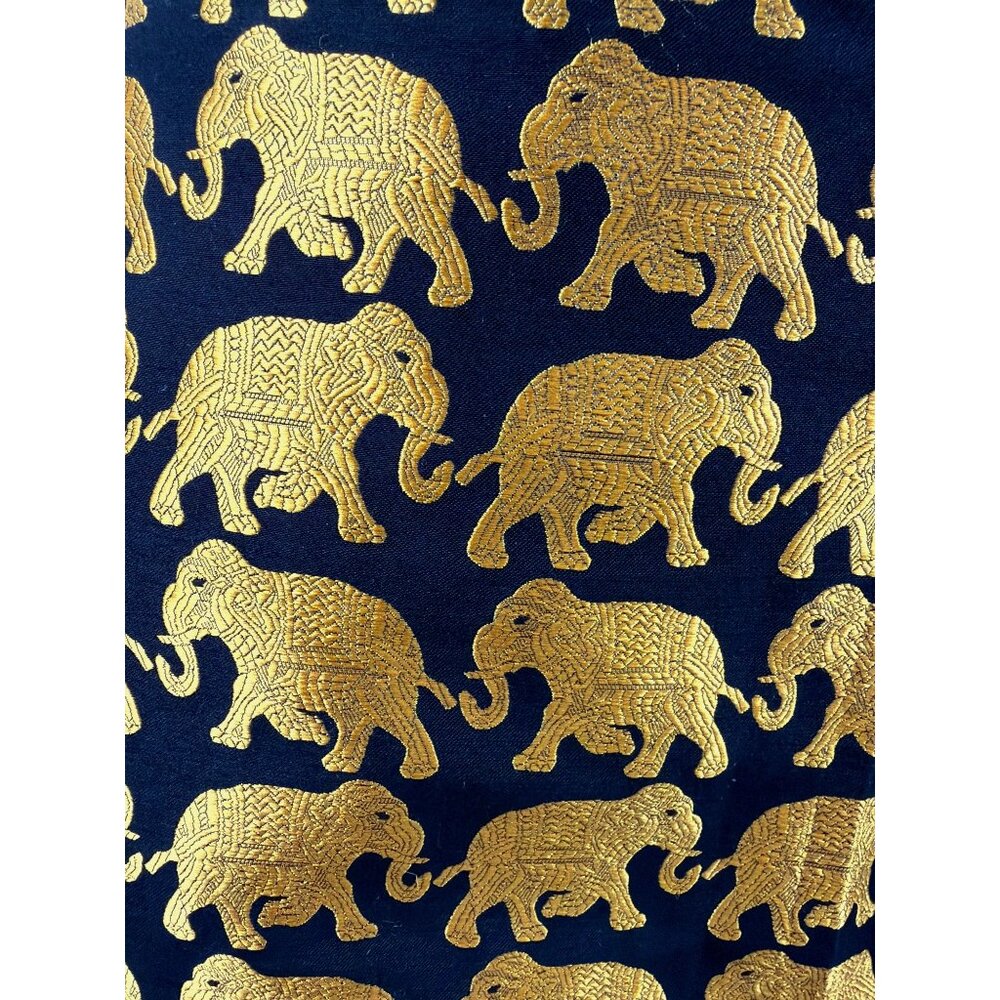 J.Crew Gold Elephant Print Mini Skirt Metallic Black Preppy Lined Altered Sz 12 - Picture 11 of 15